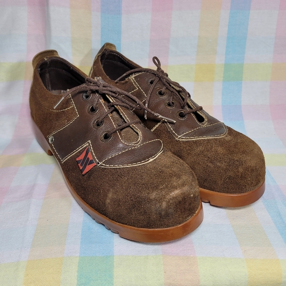 Rare 1970s BeeJays Sunbeam leather suede trainers shoes vintage brown lace up - Picture 12 of 13